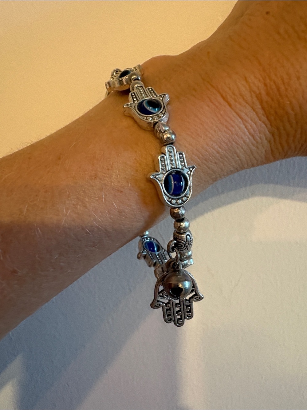Hamsa Hand Blue Evil Eye Charm Bracelet - Women Jewelry